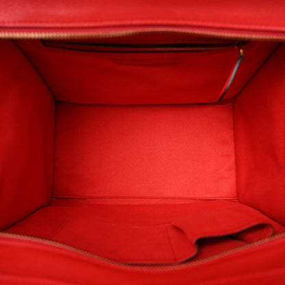 Celine Drummed Calfskin Mini Luggage Coquelicot 5 of 10