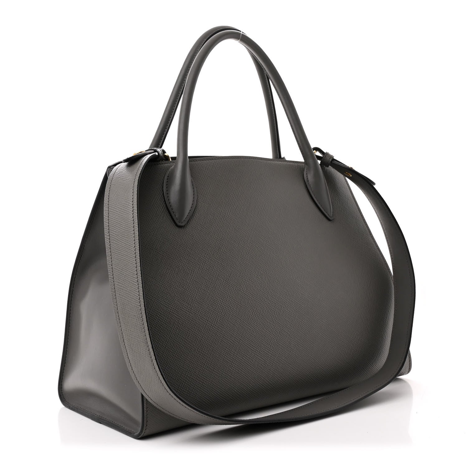 Prada Saffiano Cuir Calfskin Medium Monochrome Top Handle Tote Ardesia 3 of 11