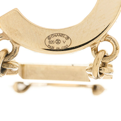 Chanel Metal Cha-Nel Logo Drop Earrings Gold 4 of 5