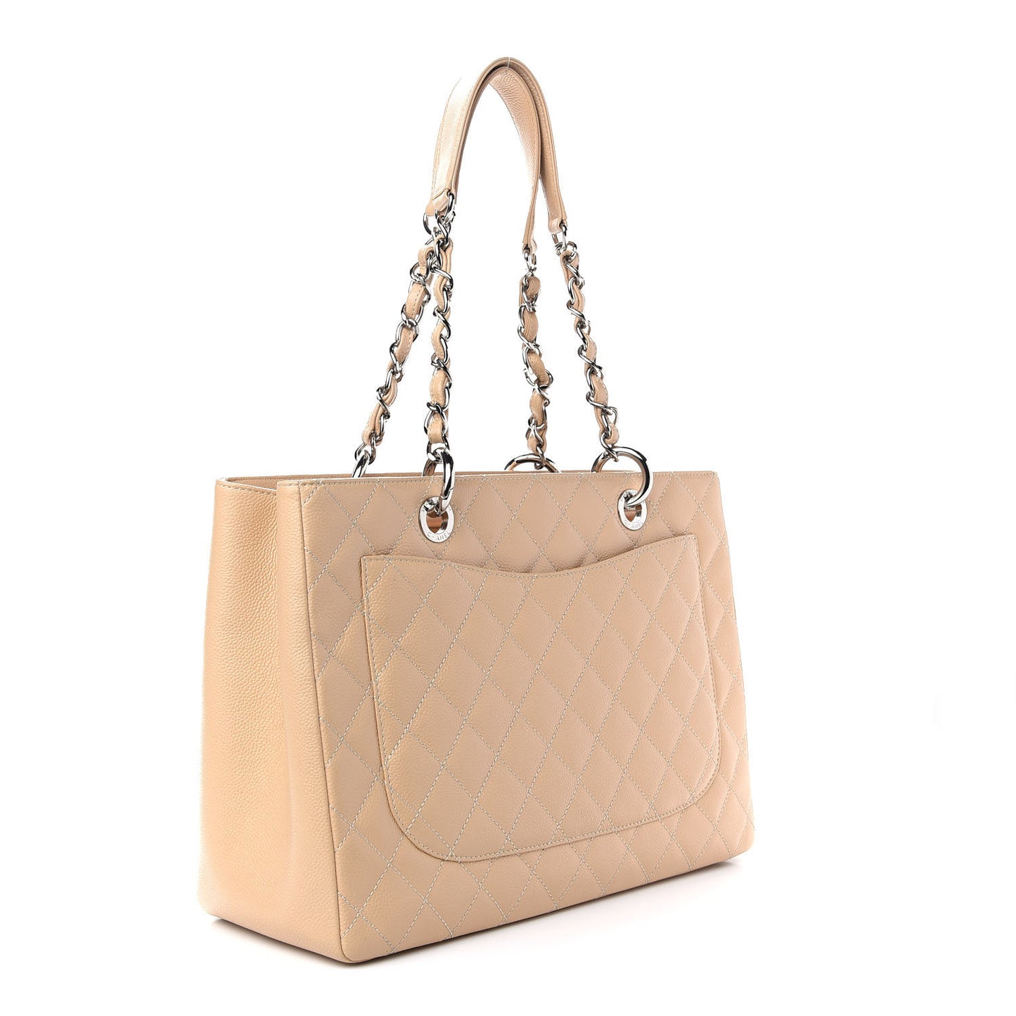 Caviar Quilted Grand Shopping Tote GST Beige