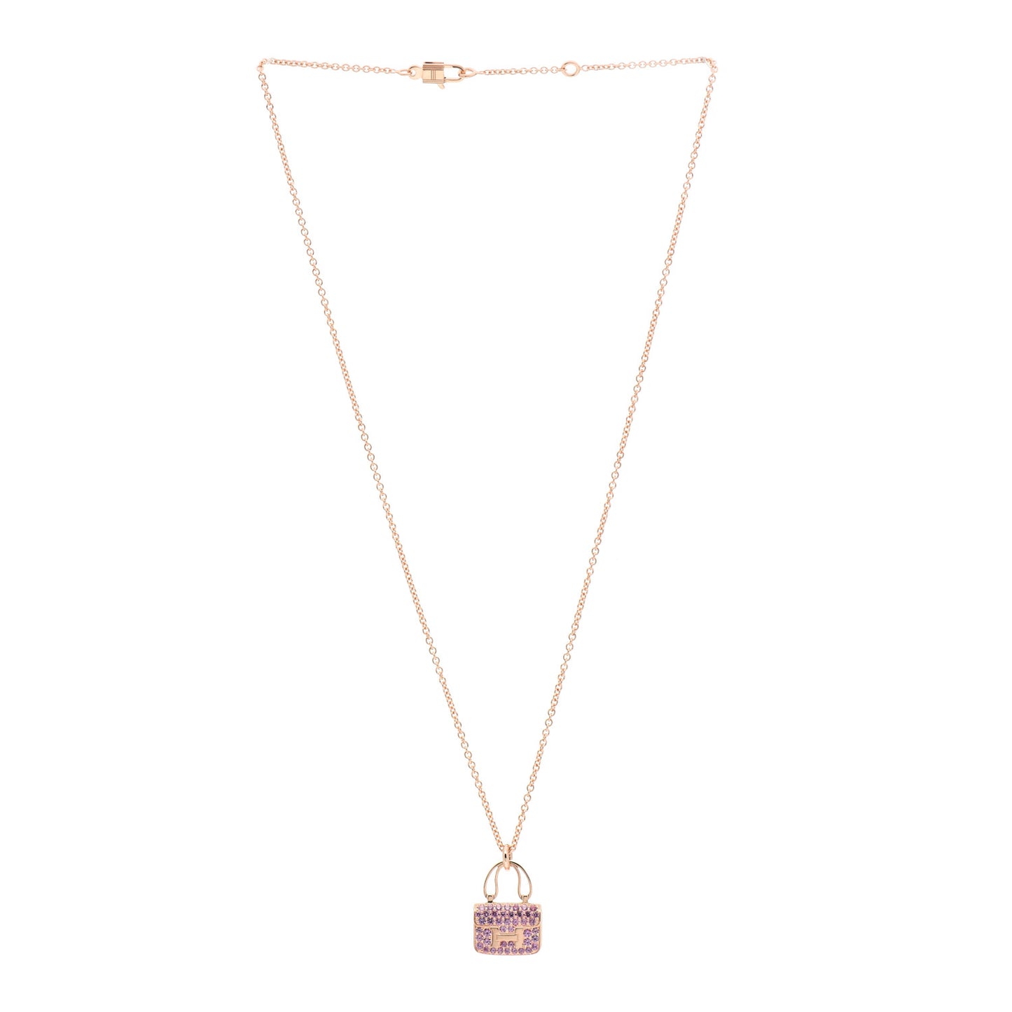 18K Rose Gold Pink Sapphire Constance Amulettes Pendant Necklace