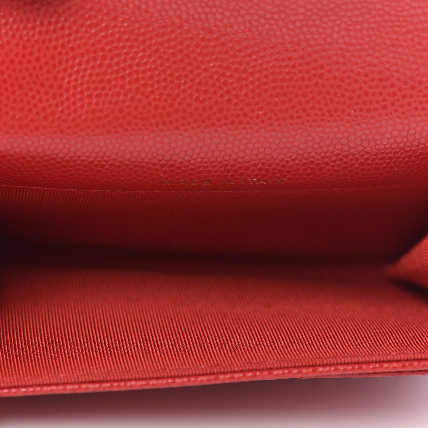 Caviar Quilted Flap Card Holder Wallet Red