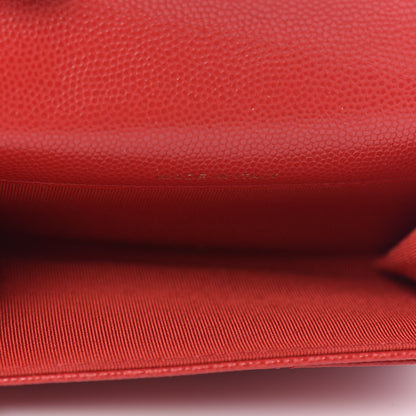 Chanel Caviar Quilted Flap Card Holder Wallet Red 5 of 9