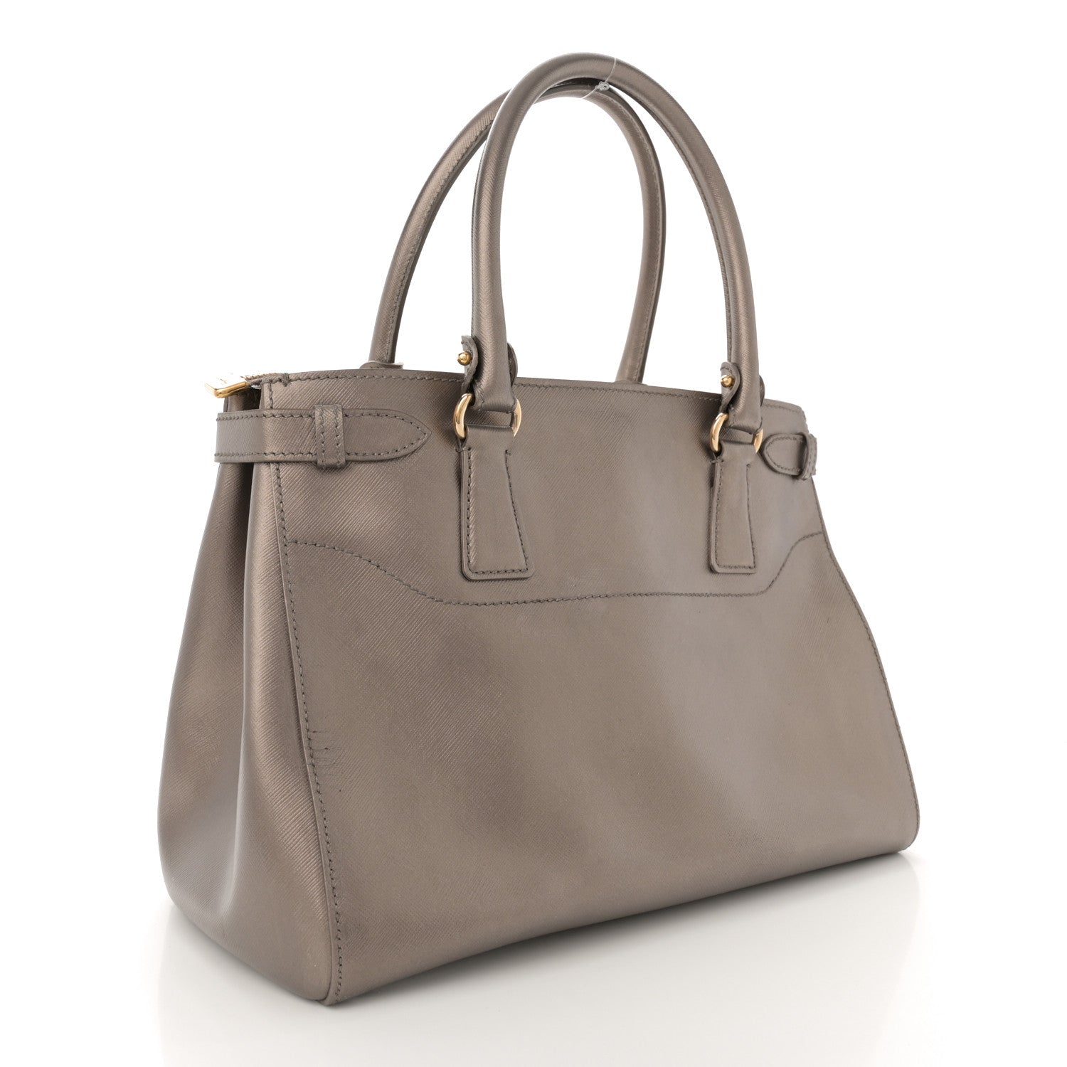 Salvatore Ferragamo Metallic Printed Calfskin Beky Tote Bronze 3 of 15