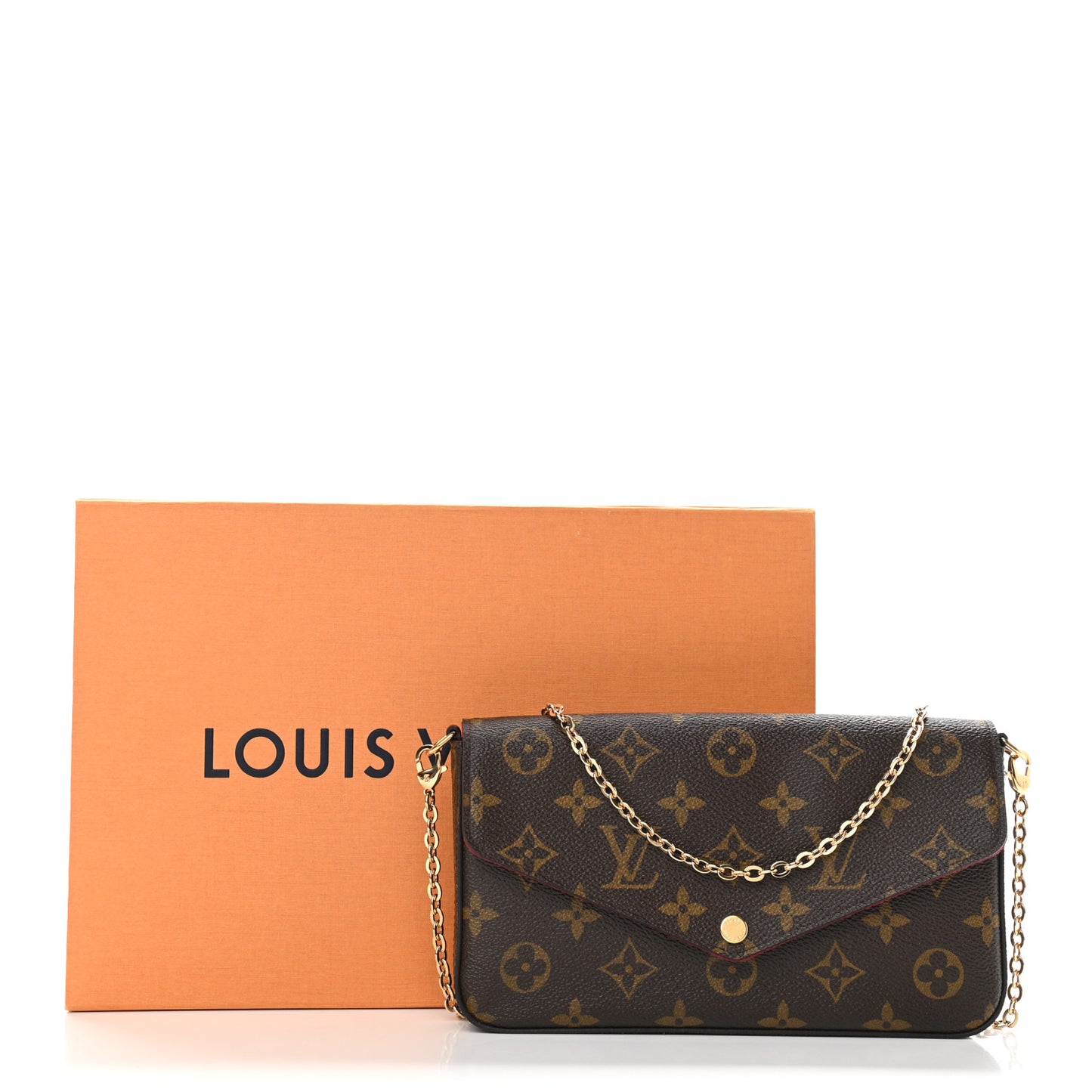 Monogram Pochette Felicie Chain Wallet Fuchsia