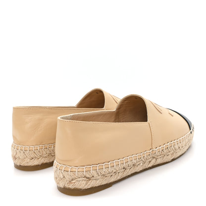 Chanel Lambskin CC Espadrilles 37 Beige Black 5 of 10