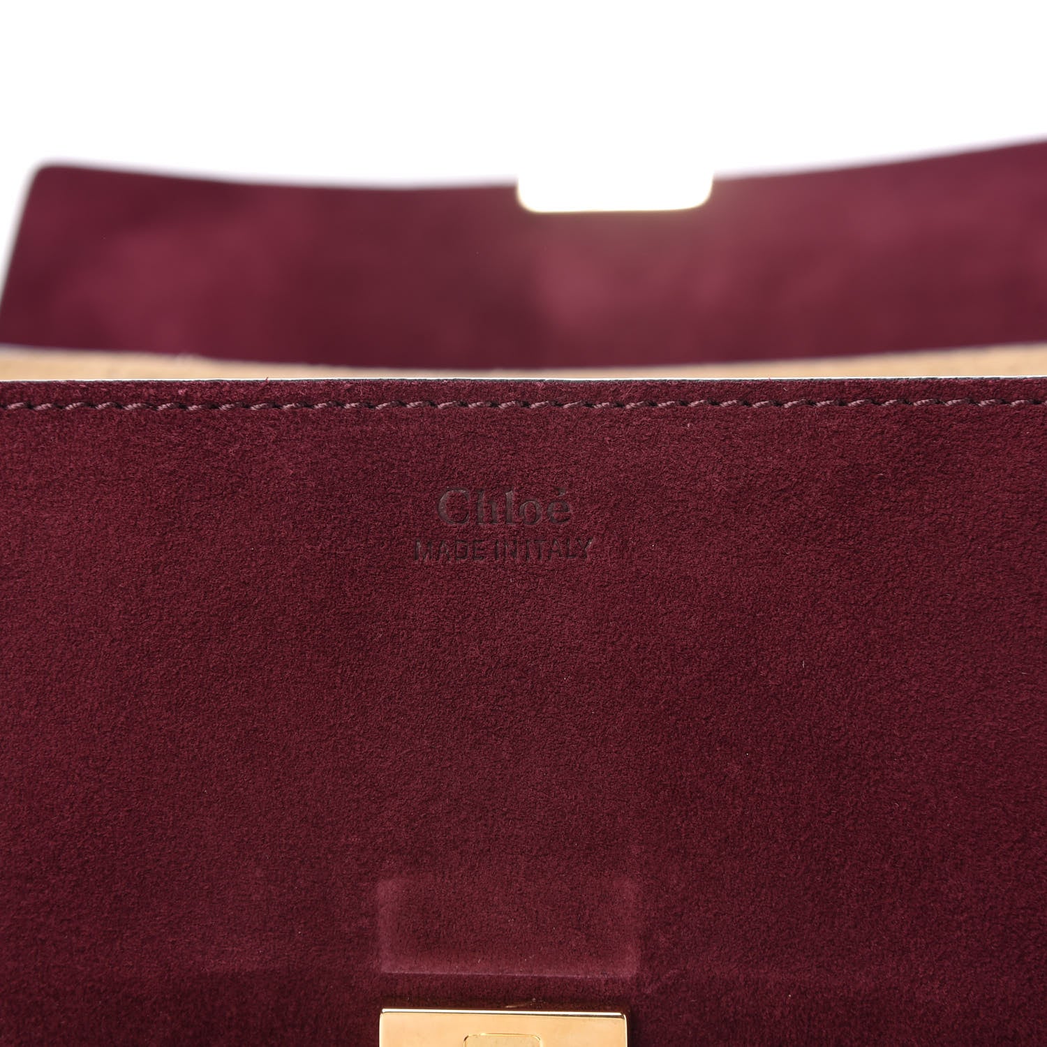 Chloe Suede Smooth Calfskin Drew Shoulder Bag Dark Purple 8 of 10