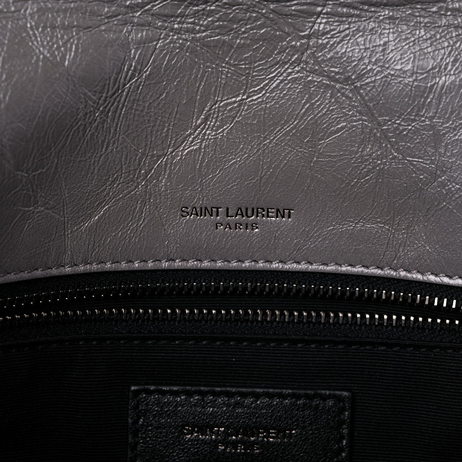 Saint Laurent Crinkled Calfskin Matelasse Monogram Medium Niki Chain Satchel Fog 6 of 9