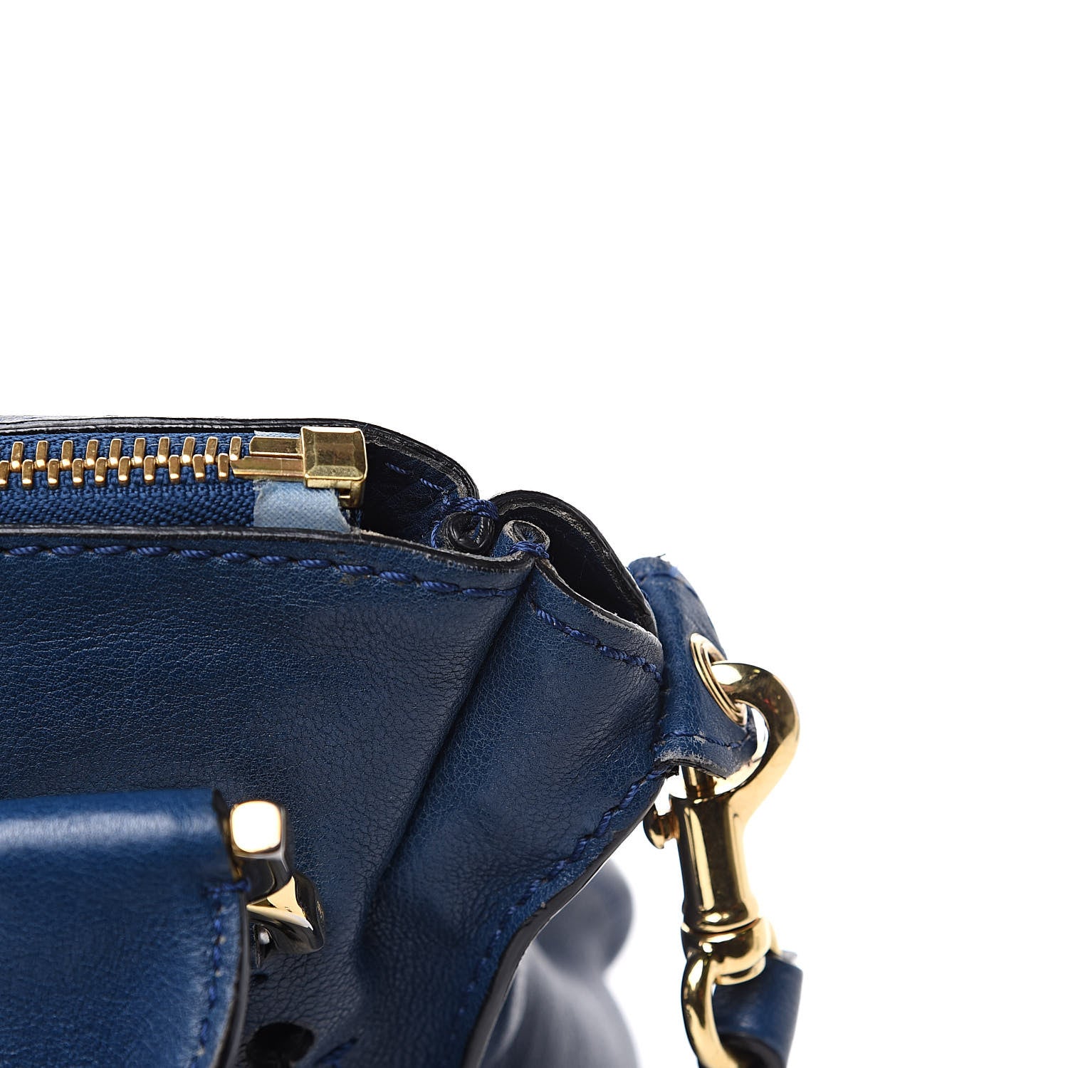 Chloe Natural Grain Calfskin Medium Marcie Nude Satchel Factory Blue 14 of 17