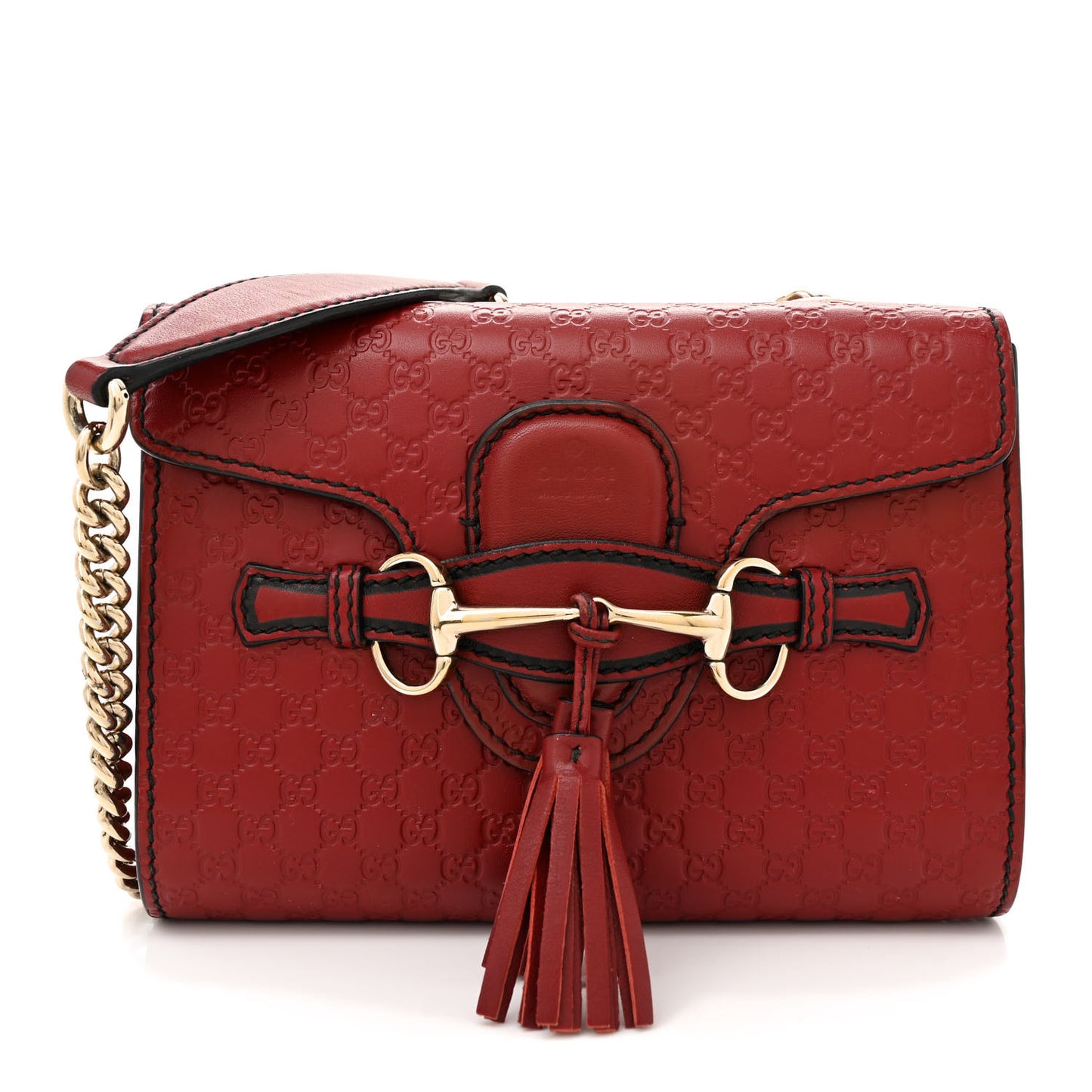 Soft Microguccissima Mini Emily Chain Shoulder Bag Rosso