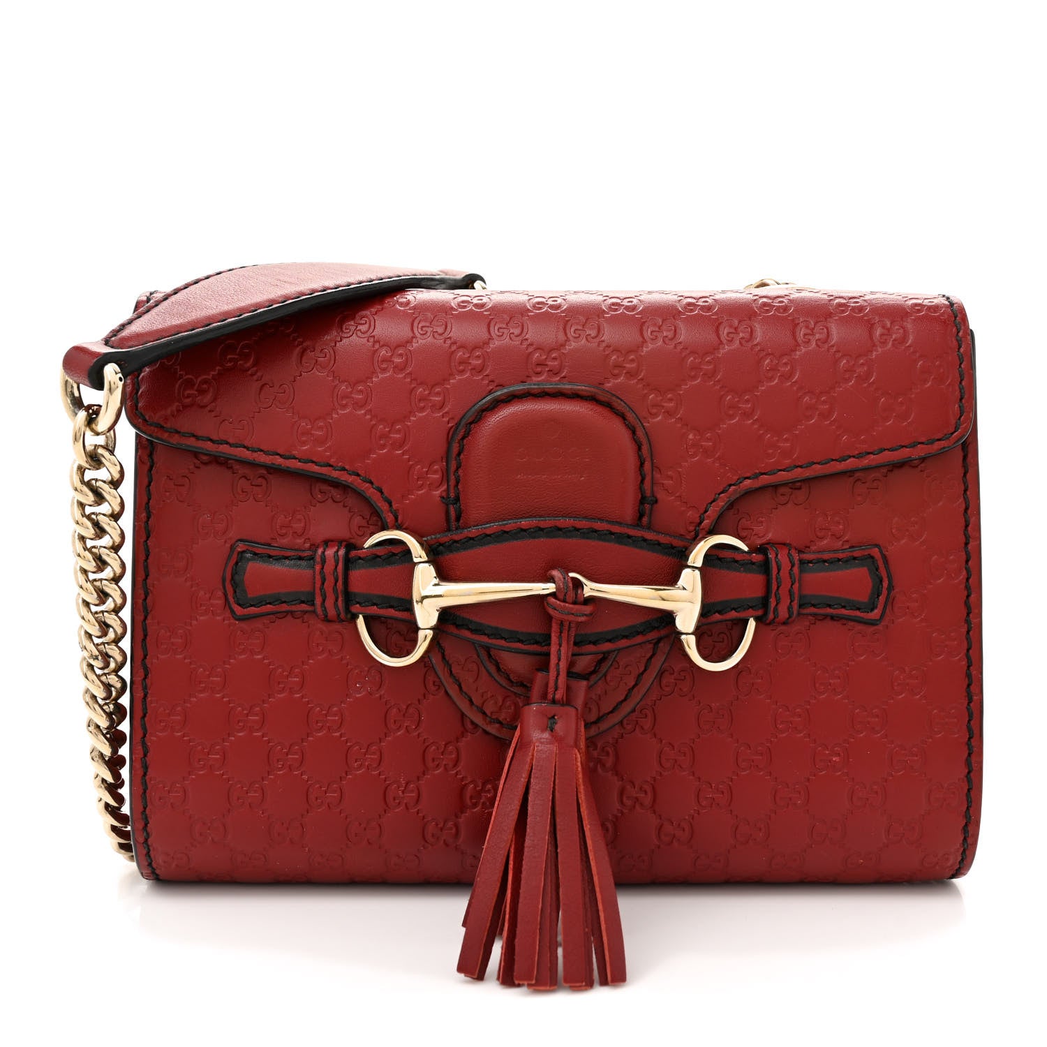 Gucci Soft Microguccissima Mini Emily Chain Shoulder Bag Rosso 1 of 11
