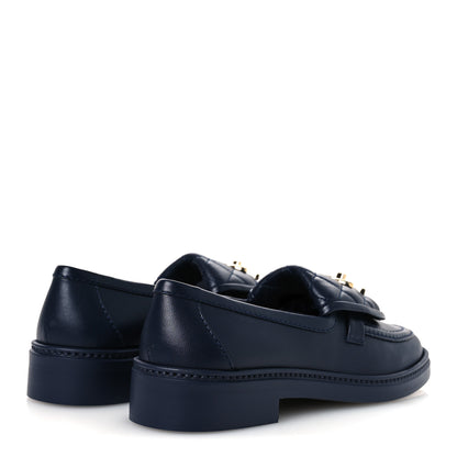 Chanel Lambskin Quilted CC Turnlock Loafers 36 Navy 5 of 11