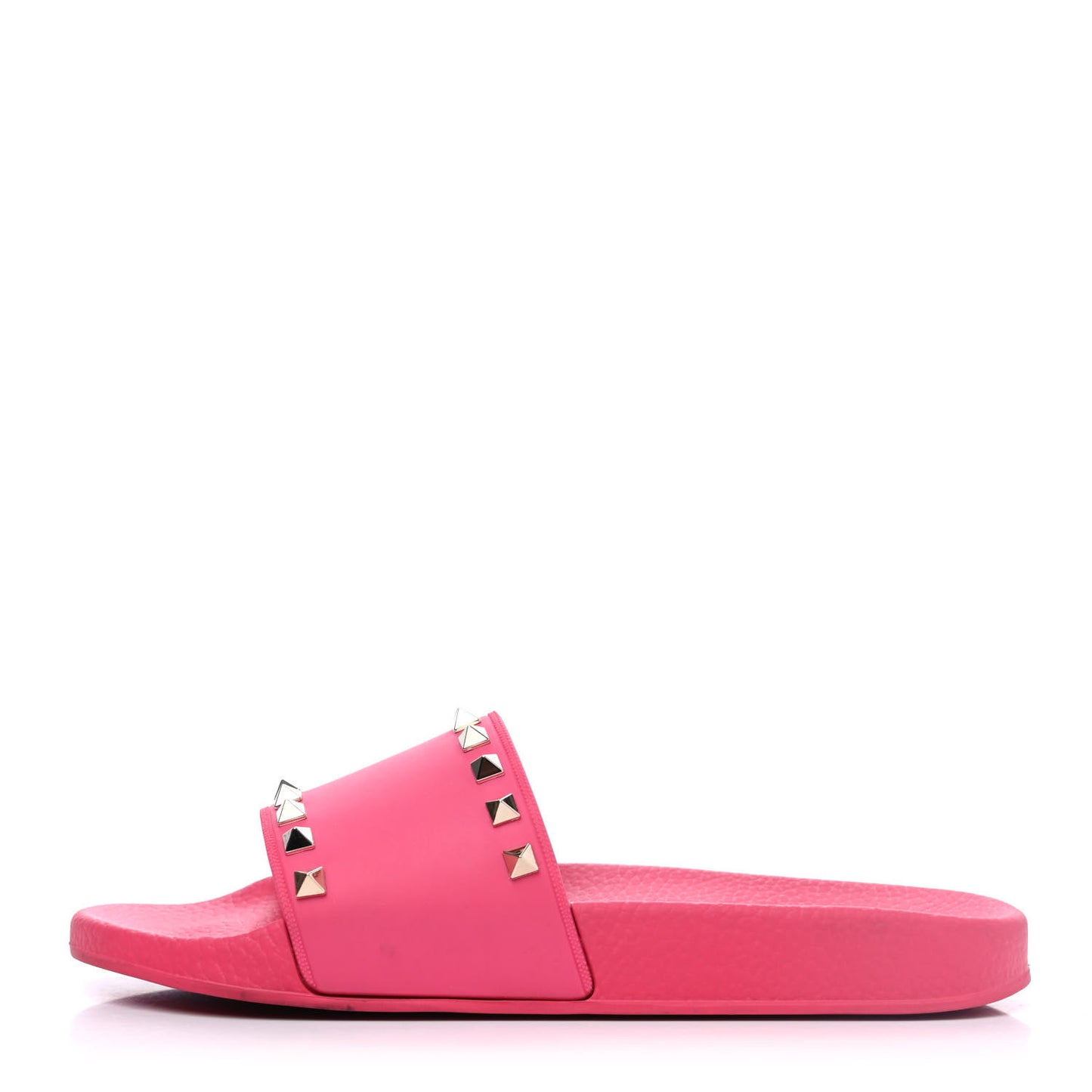 Rubber Rockstud Slide Sandals 39 Shadow Pink