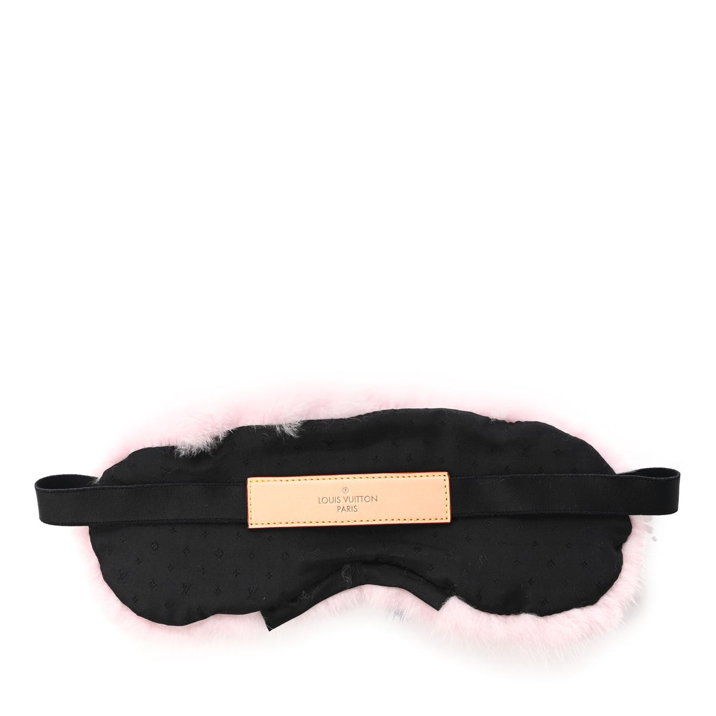 Monogram Mink Fur Sleep Mask Light Pink