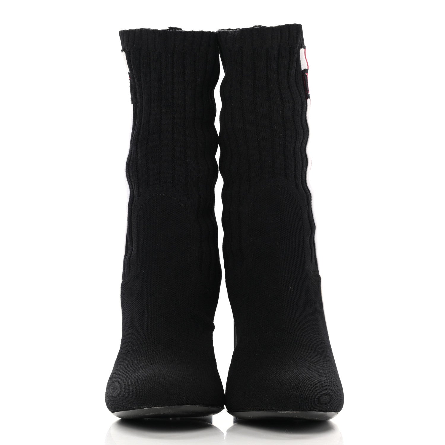 Louis Vuitton Stretch Fabric Silhouette Stripe Ankle Boots 37.5 Black 2 of 8