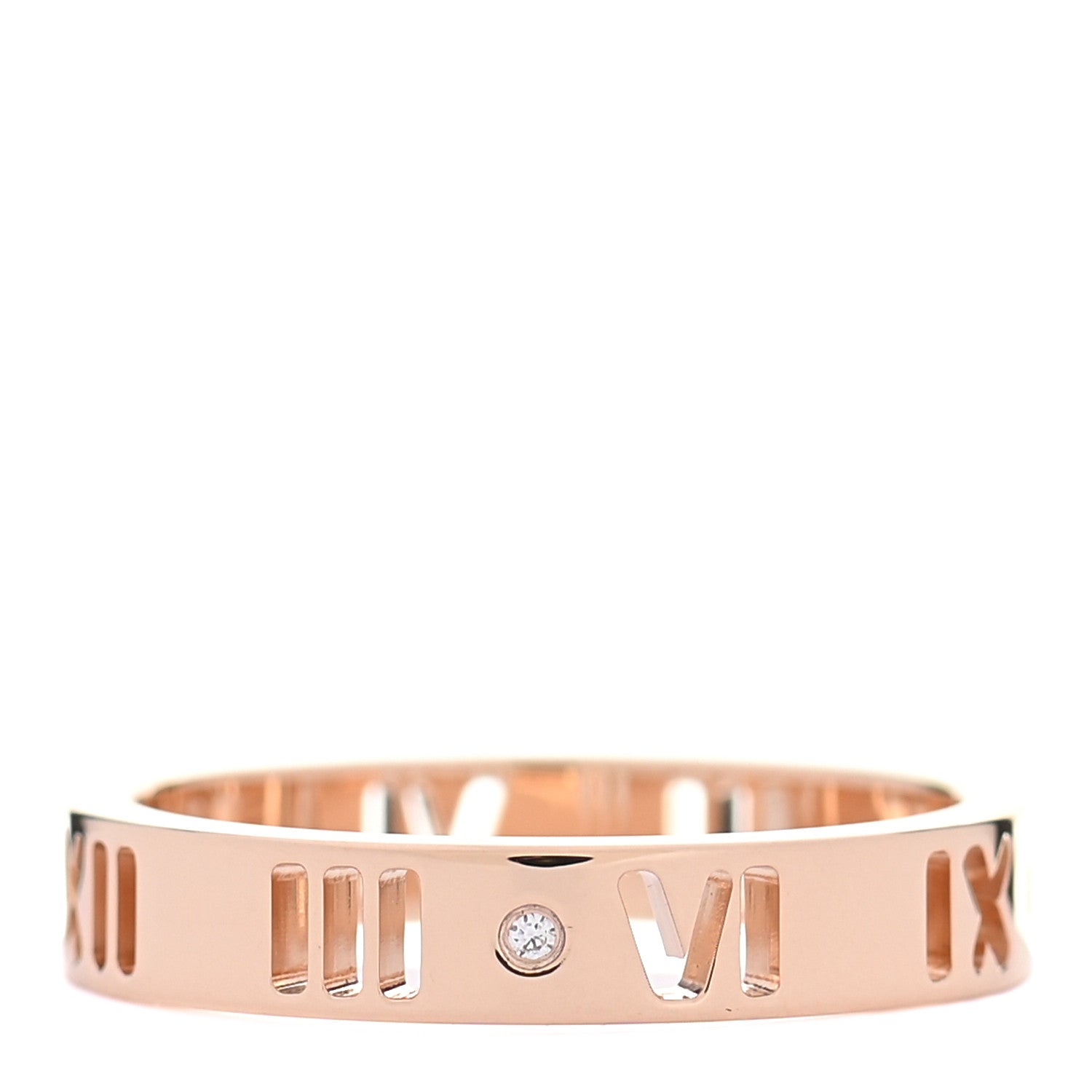 Tiffany 18K Rose Gold Diamond Atlas Pierced Ring 51 5.75 3 of 4