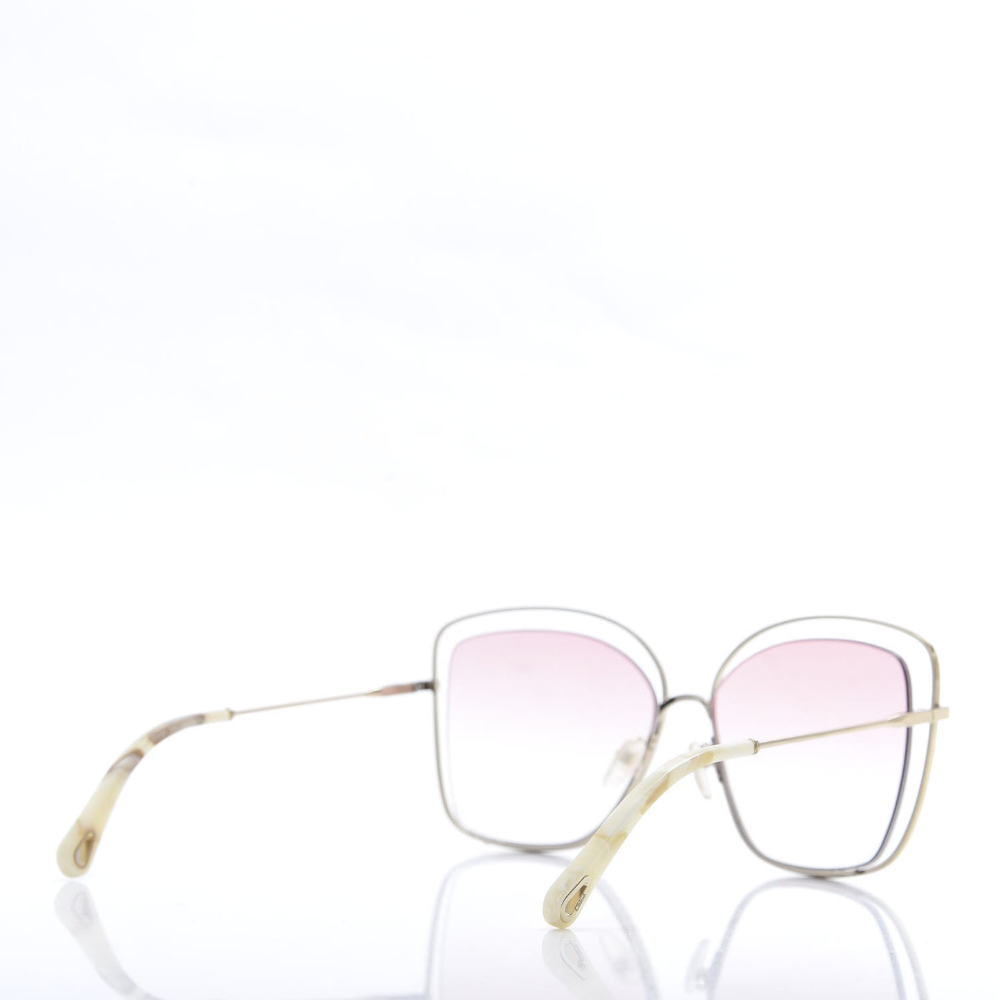 Poppy Cutout Square Sunglasses CE133S Gold Pink