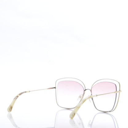 Chloe Poppy Cutout Square Sunglasses CE133S Gold Pink 4 of 7