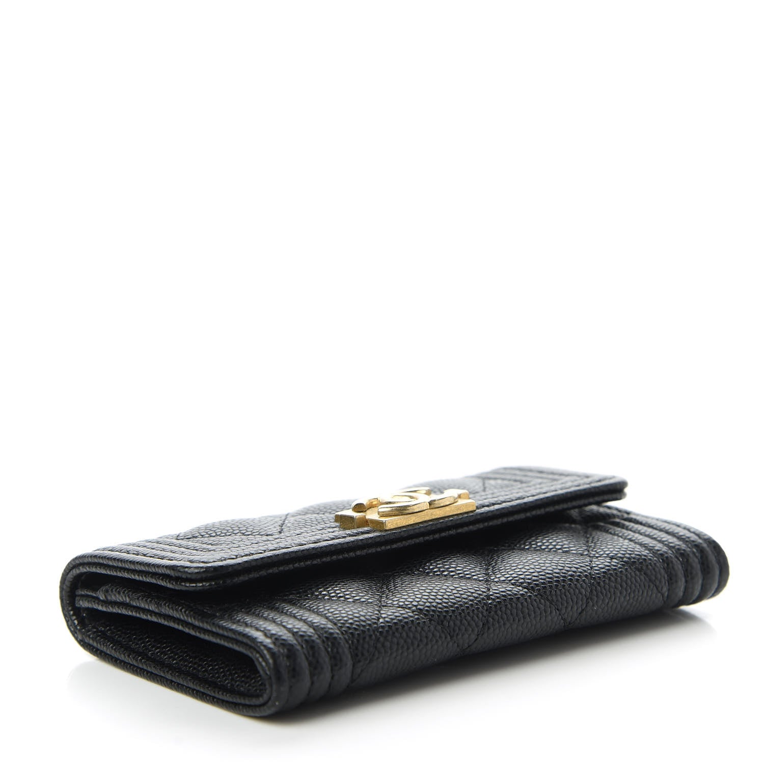 Chanel Caviar Quilted Boy Flap Card Holder Black 4 of 12