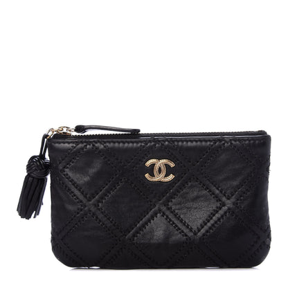 Chanel Lambskin Stitched Small Cosmetic Case Black 1 of 6