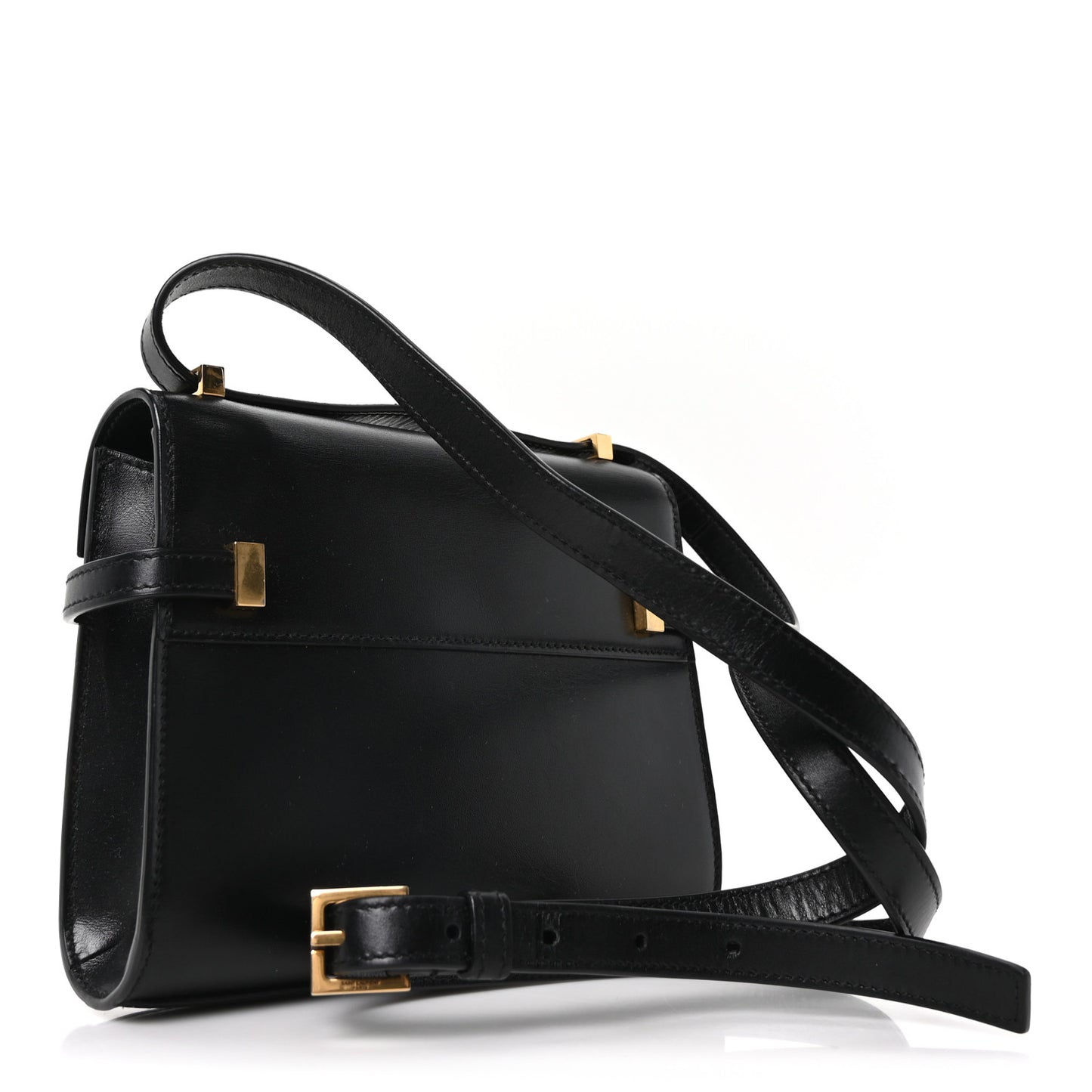 Smooth Calfskin Mini Manhattan Shoulder Bag Black