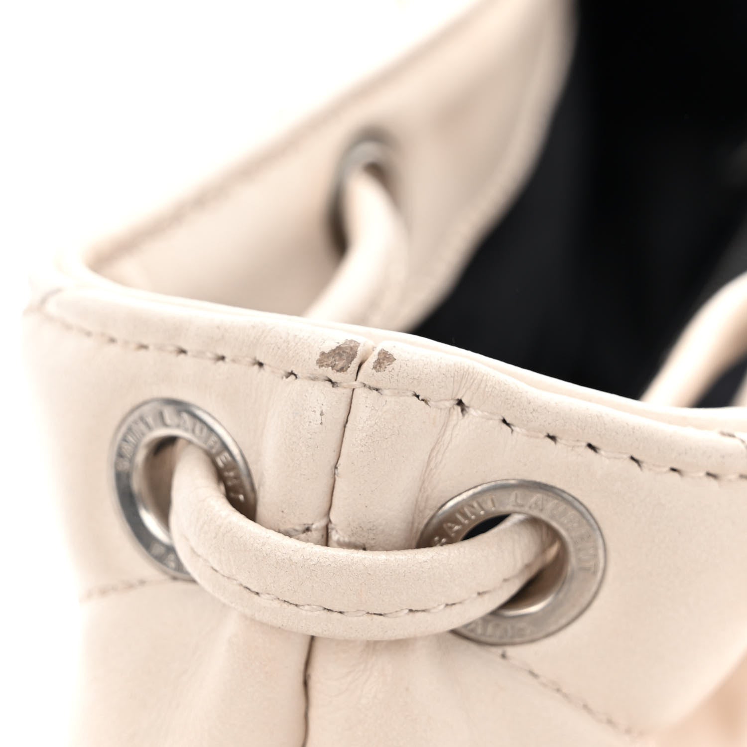 Saint Laurent Calfskin Y Quilted Monogram Small Loulou Backpack Cream Souffle 13 of 18