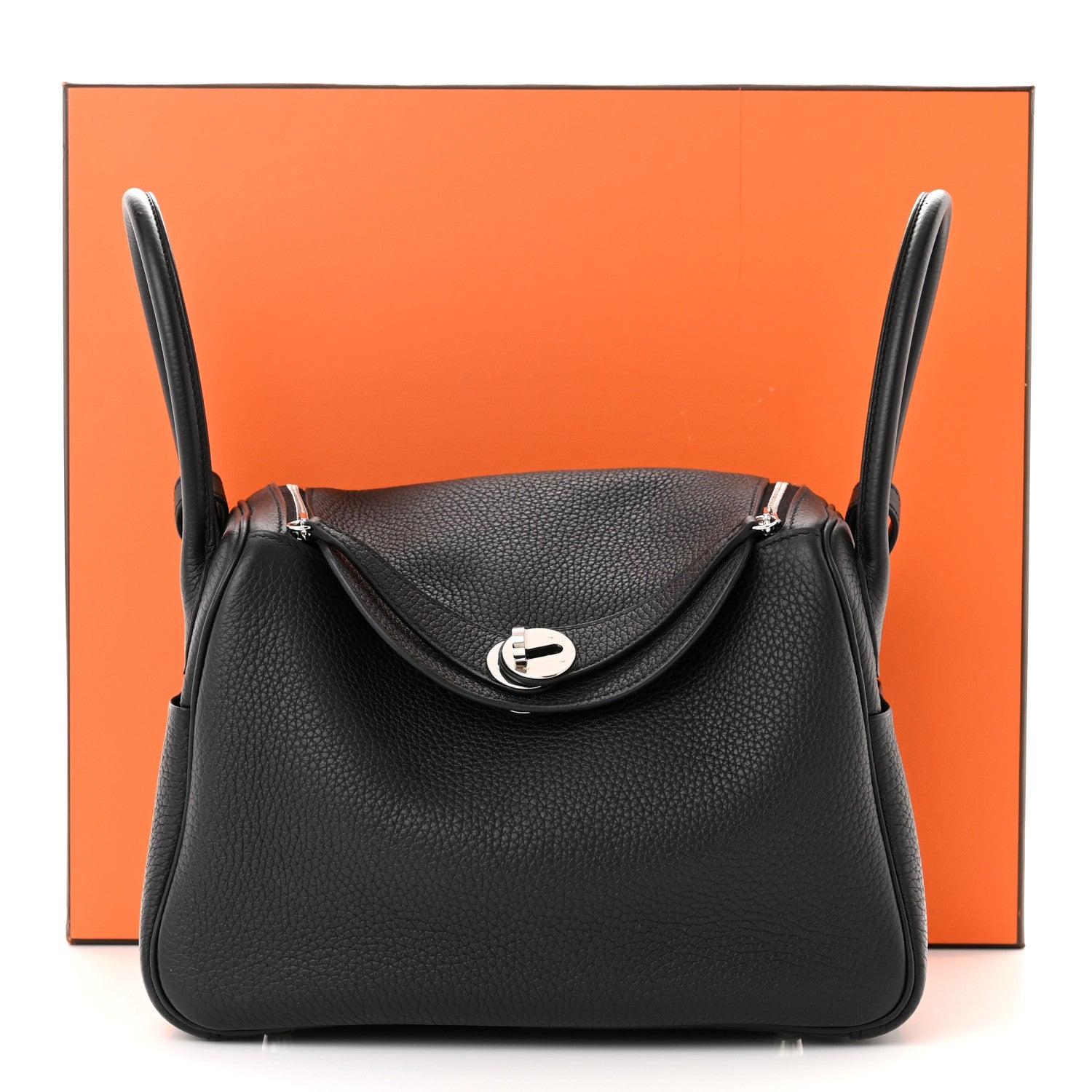 Hermes Taurillon Clemence Lindy 26 Black 12 of 12