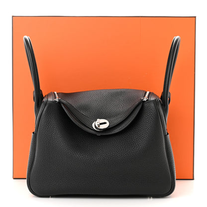 Hermes Taurillon Clemence Lindy 26 Black 12 of 12