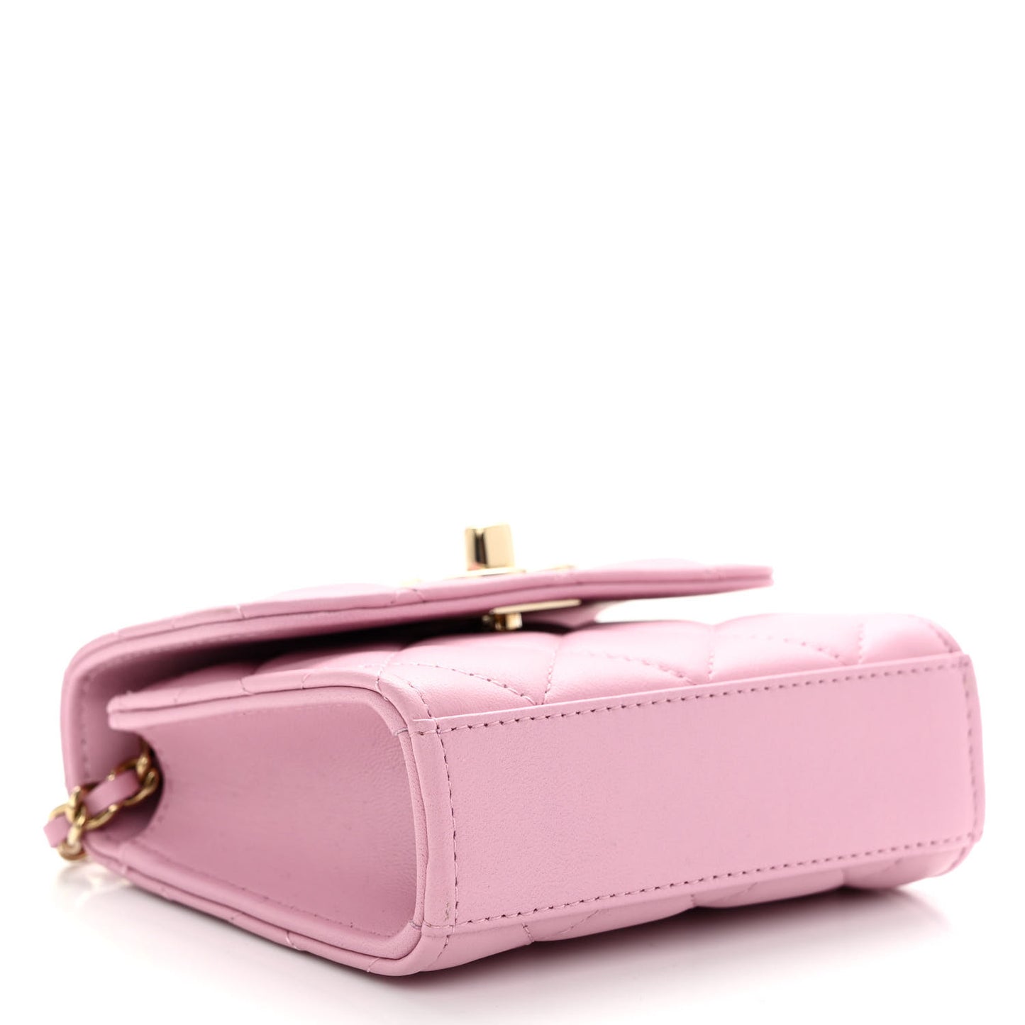 Lambskin Quilted Mini Trendy CC Clutch With Chain Light Pink