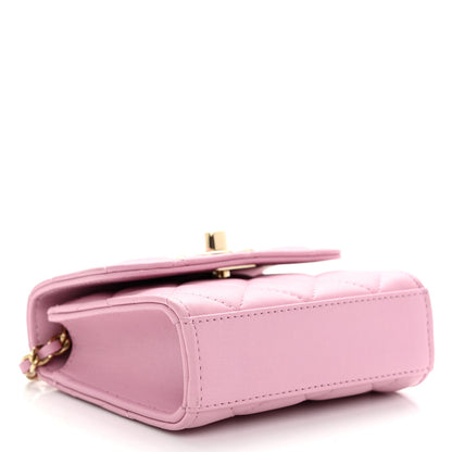 Chanel Lambskin Quilted Mini Trendy CC Clutch With Chain Light Pink 5 of 9