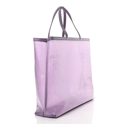 Prada Mesh Paillettes Spazzolato Logo Shopping Tote Lilium 4 of 14