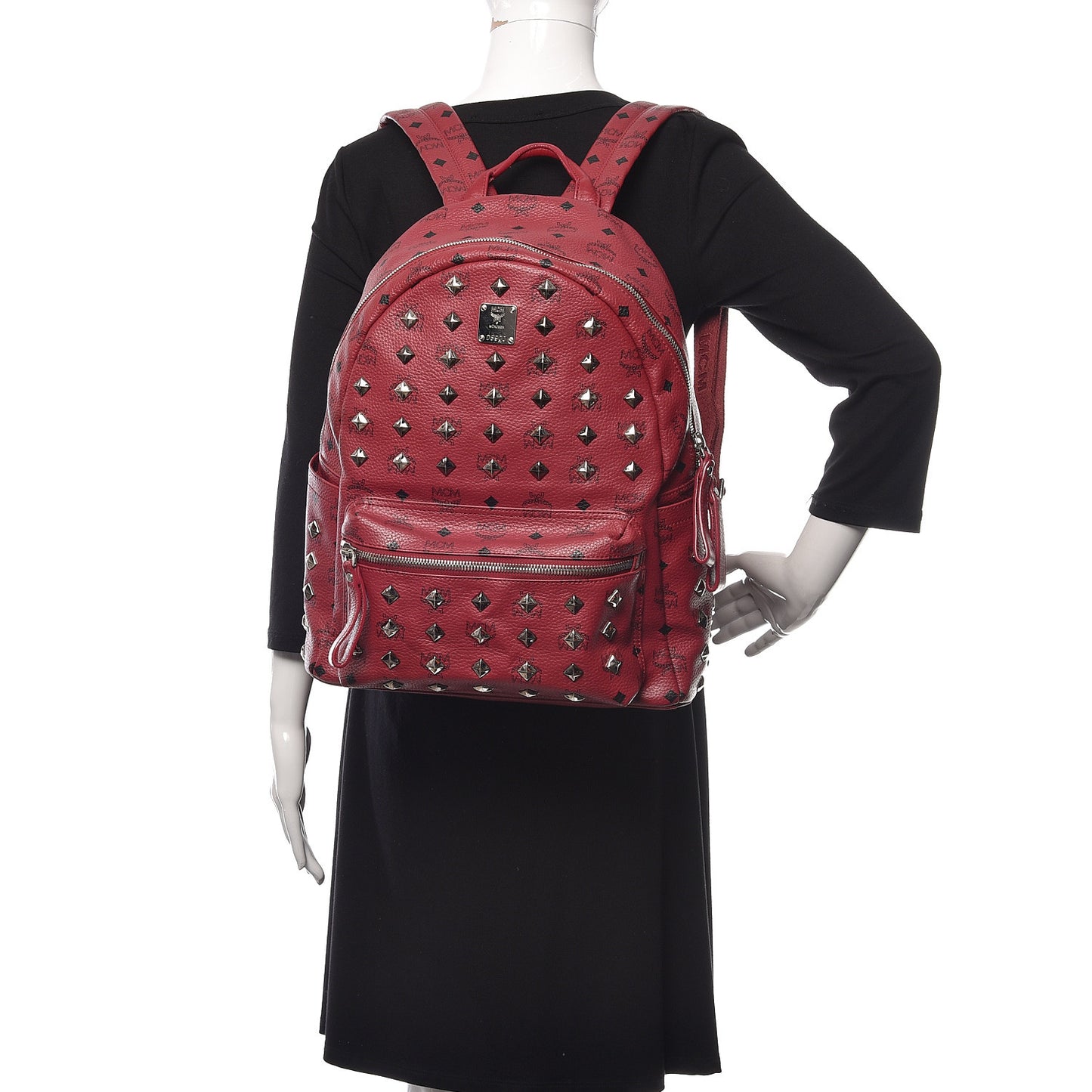 Visetos Studded Medium Stark Backpack Scooter Red