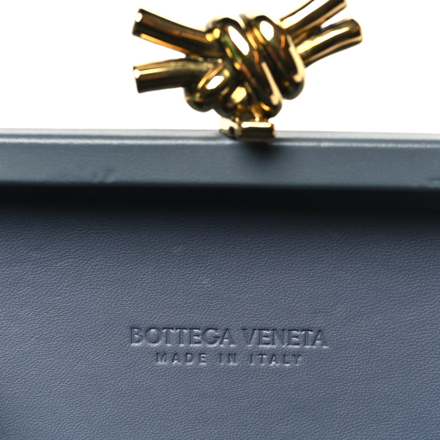 Nappa Intrecciato Minaudiere Knot Clutch Thunder