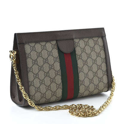 Gucci GG Supreme Monogram Web Small Ophidia Chain Shoulder Bag Brown 3 of 11