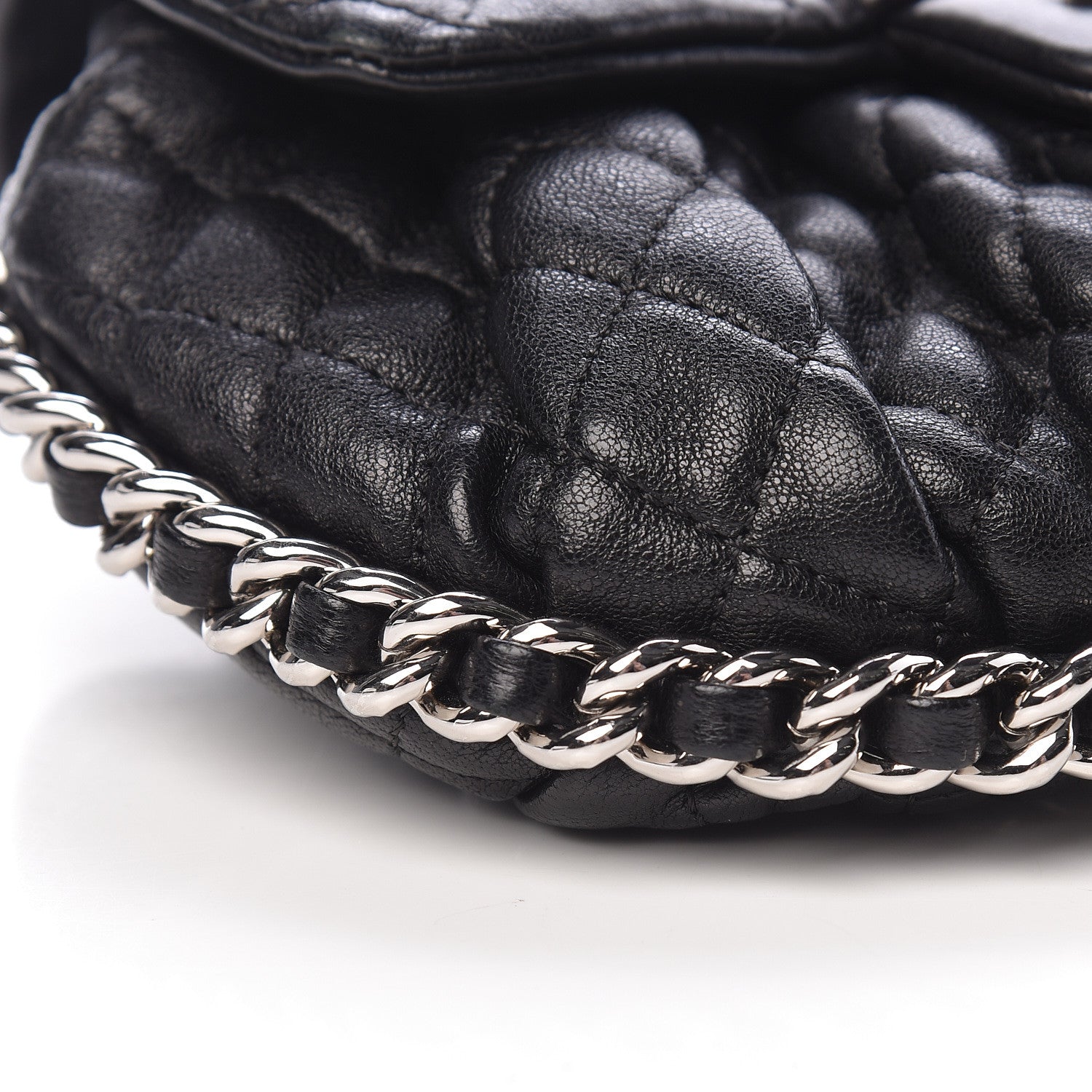Chanel Washed Lambskin Quilted Mini Chain Around Flap Black 11 of 13