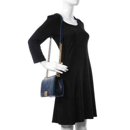 Chanel Caviar Quilted Medium Boy Flap Navy 2 of 9