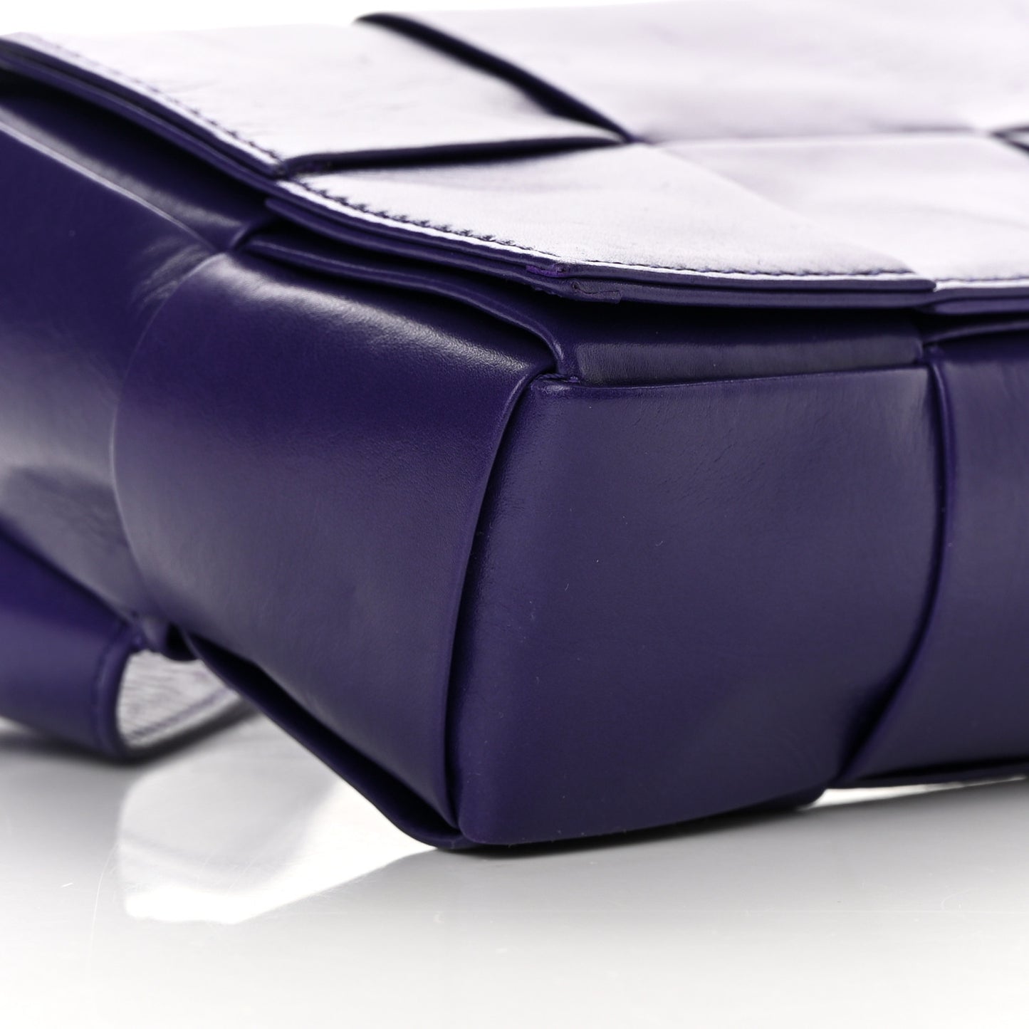 Paper Calfskin Intrecciato Cassette Belt Bag Purple