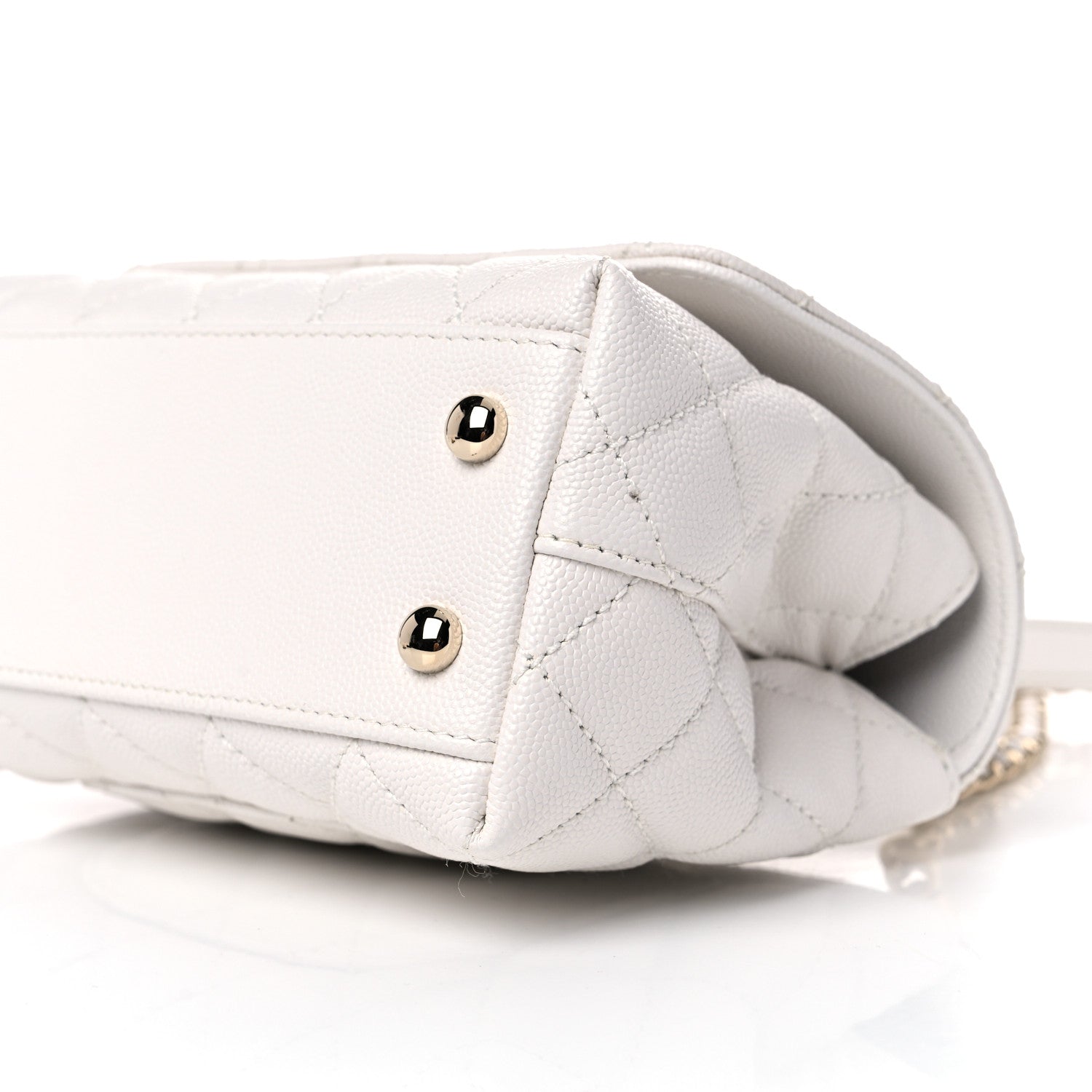 Chanel Caviar Quilted Extra Mini Coco Handle Flap White 9 of 12