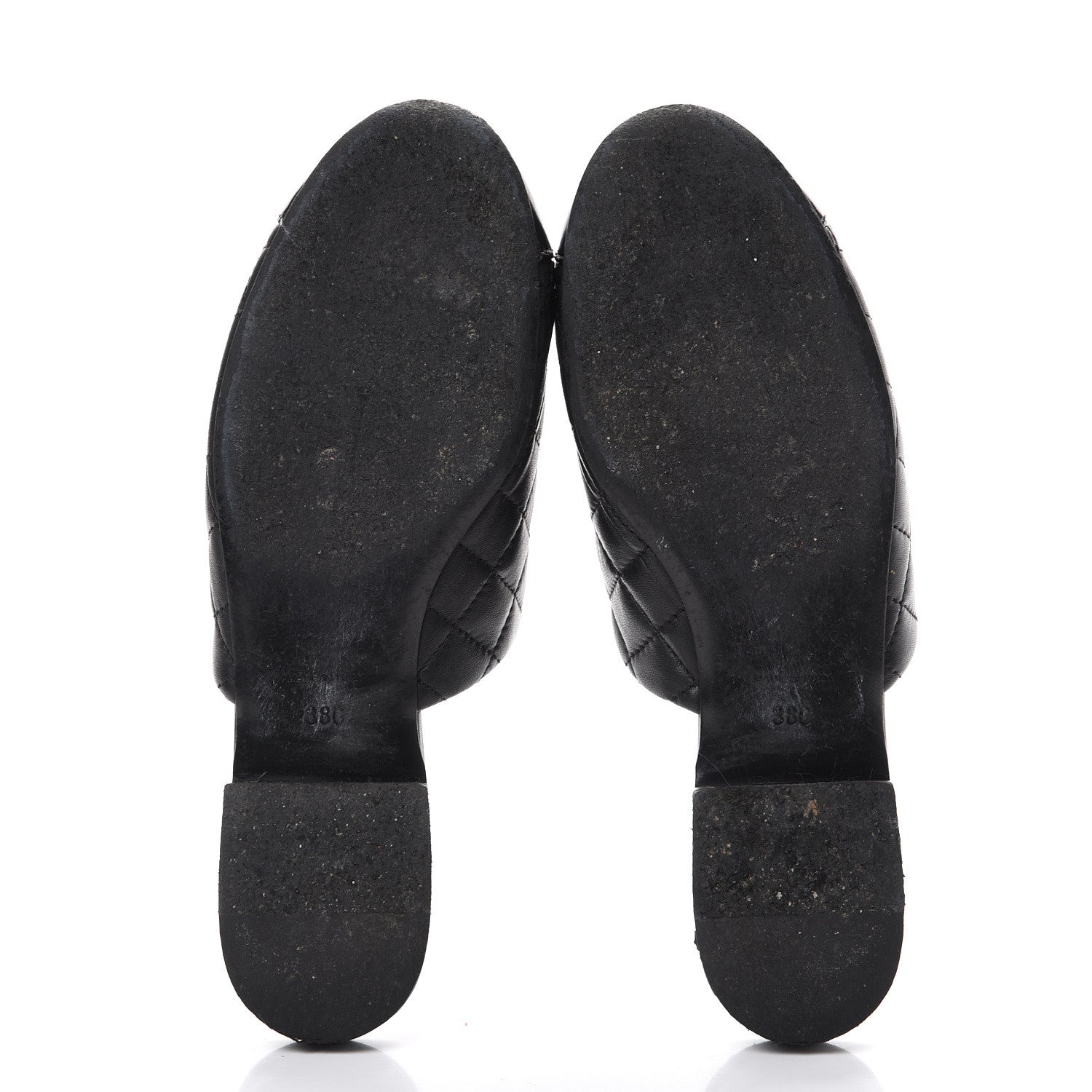 Chanel Lambskin Patent Quilted Chain Mules 38 Black 7 of 16