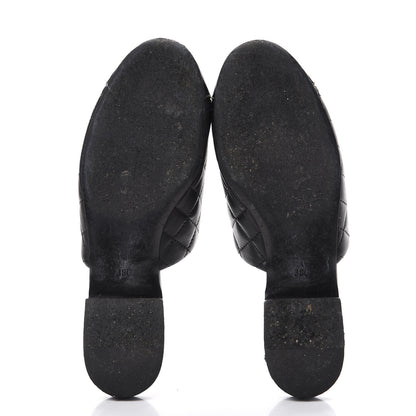 Chanel Lambskin Patent Quilted Chain Mules 38 Black 7 of 16