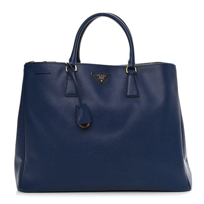 Prada Saffiano Lux Extra Large Galleria Double Zip Tote Bluette 1 of 10
