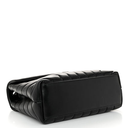 Saint Laurent Calfskin Y Quilted Monogram Monochrome Small Loulou Chain Satchel Black 4 of 12