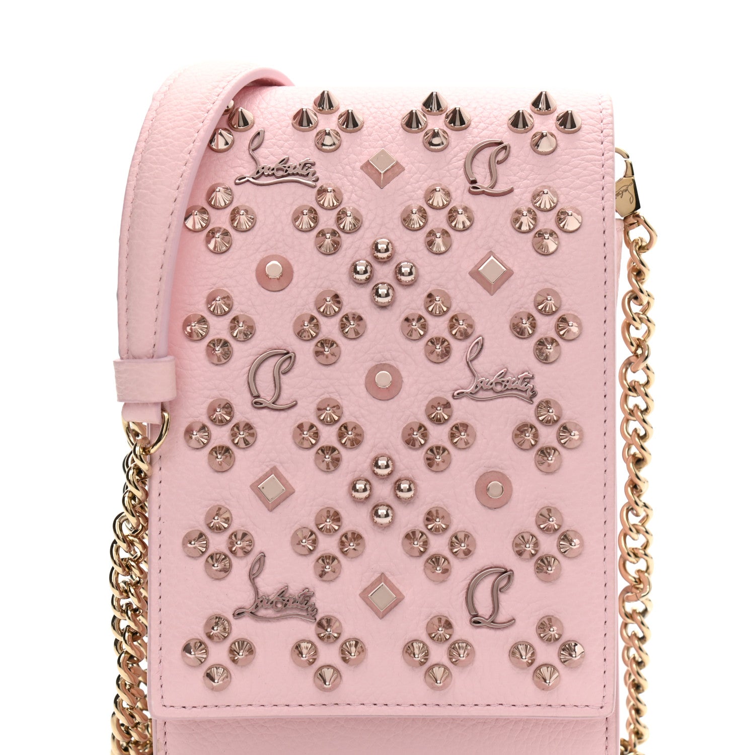 Christian Louboutin Calfskin Spikes Loubinthesky Paloma Crossbody Phone Case Doll 8 of 11