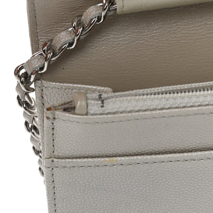 Chanel Caviar Sevruga Wallet on Chain WOC Silver 14 of 14