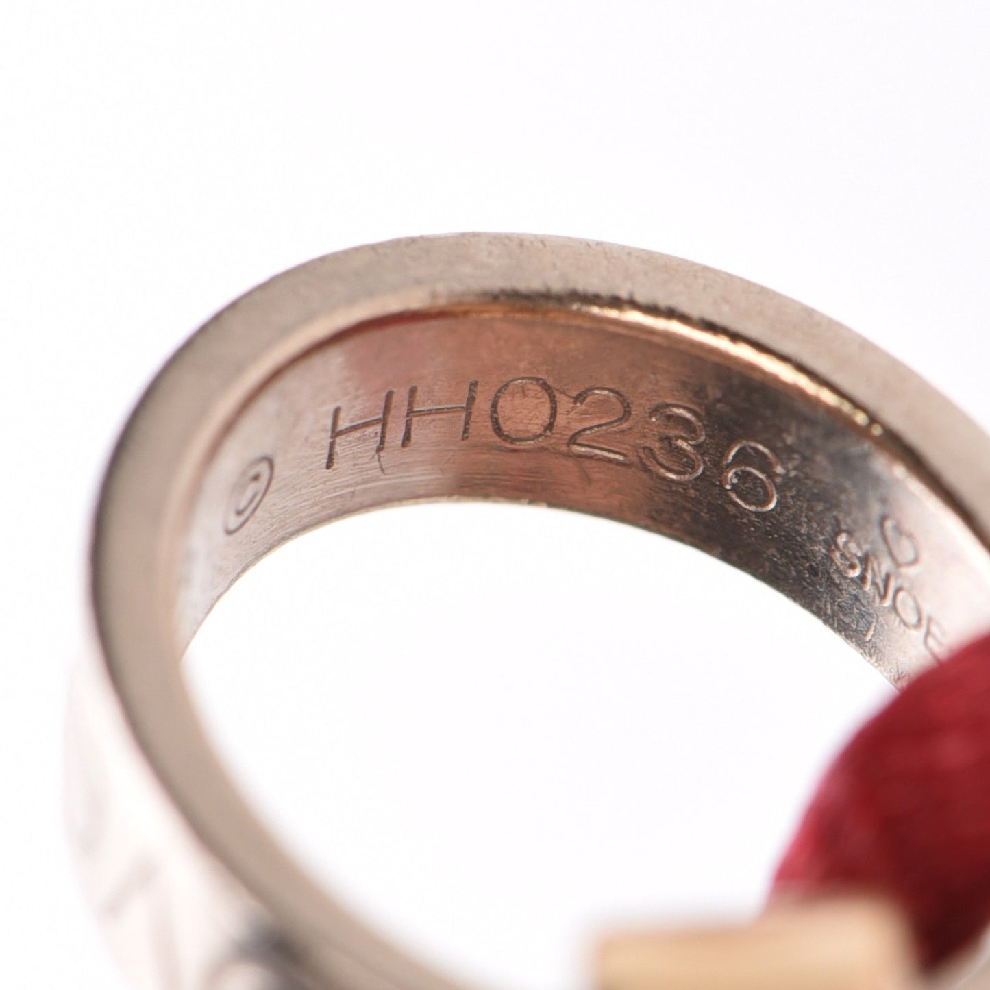 18K White Gold Yellow Gold Silk Adjustable Two Hoops Love Bracelet Red