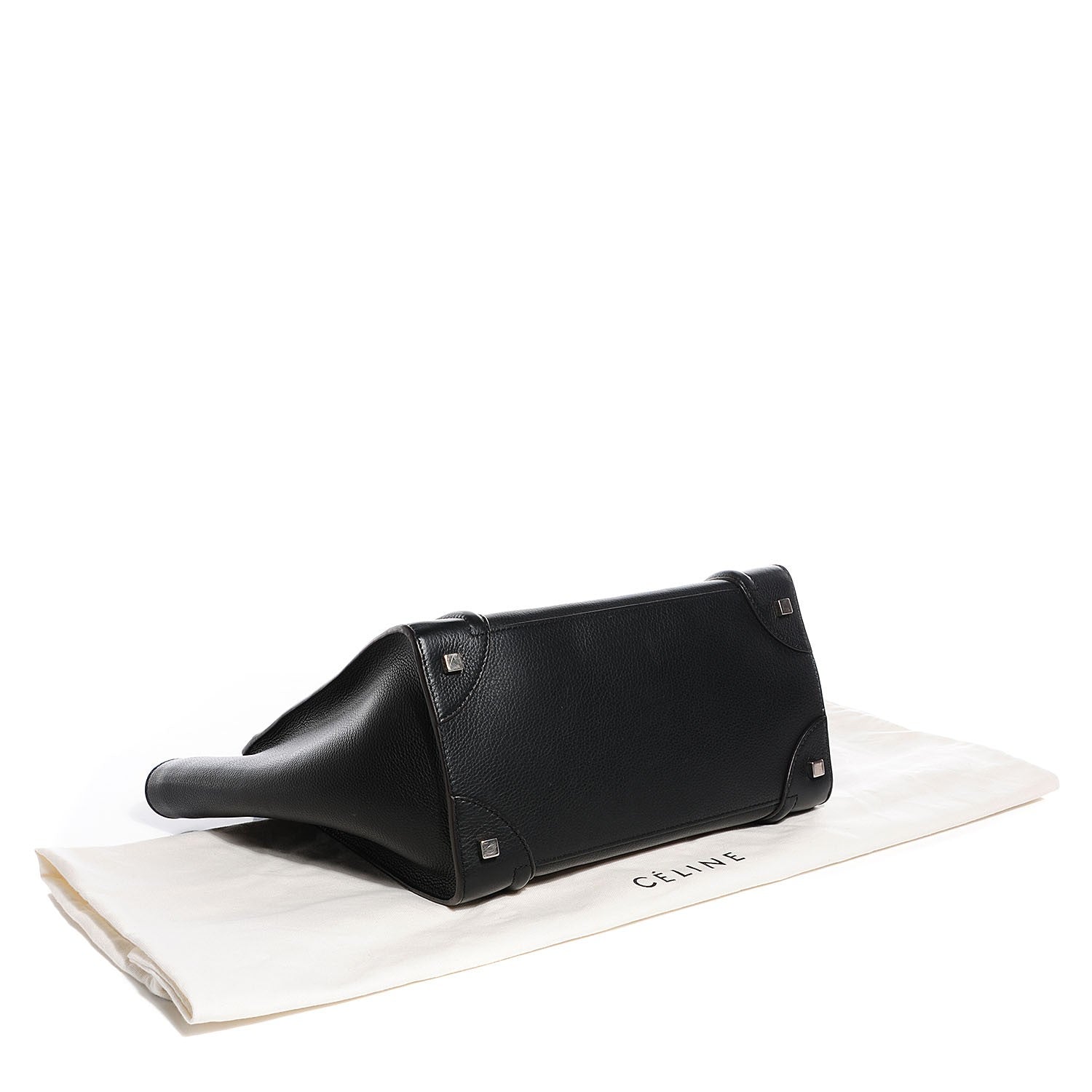 Celine Drummed Calfskin Mini Luggage Black 4 of 8