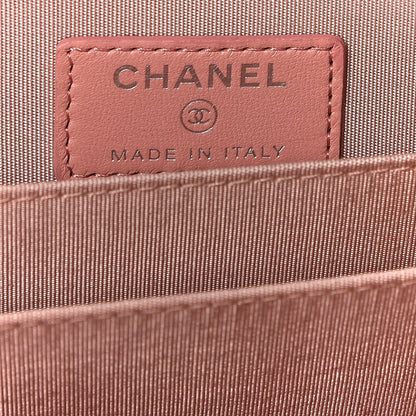 Chanel Lambskin Camellia Embossed Zip Coin Purse Fuchsia 7 of 9