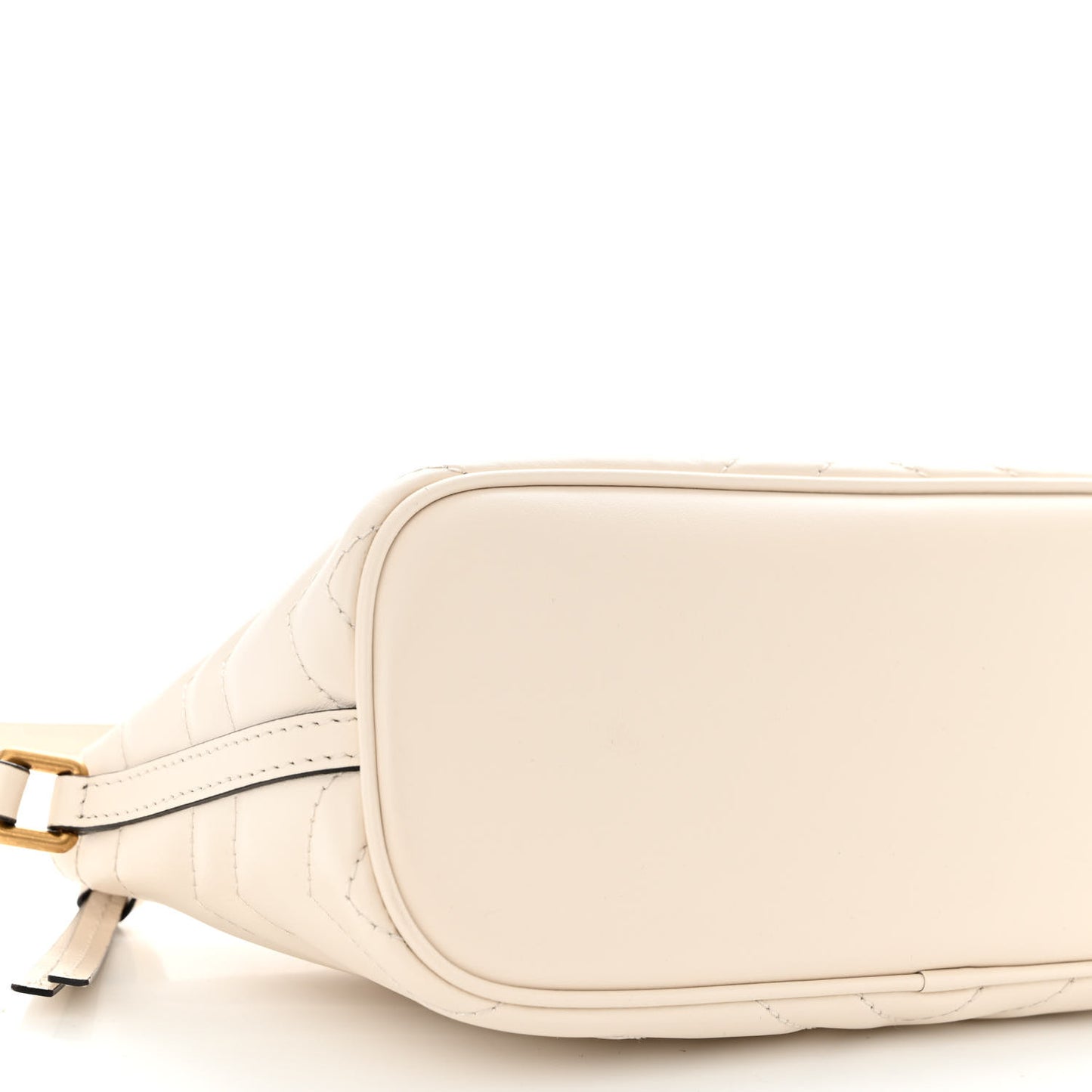 Calfskin Matelasse Chevron GG Marmont Sling Shoulder Bag Mystic White