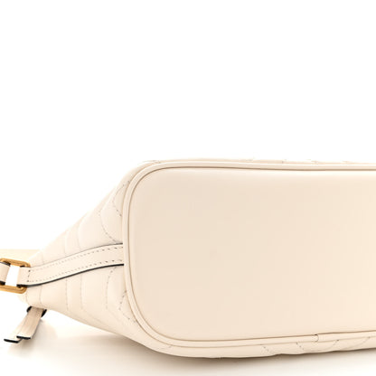 Gucci Calfskin Matelasse Chevron GG Marmont Sling Shoulder Bag Mystic White 9 of 10