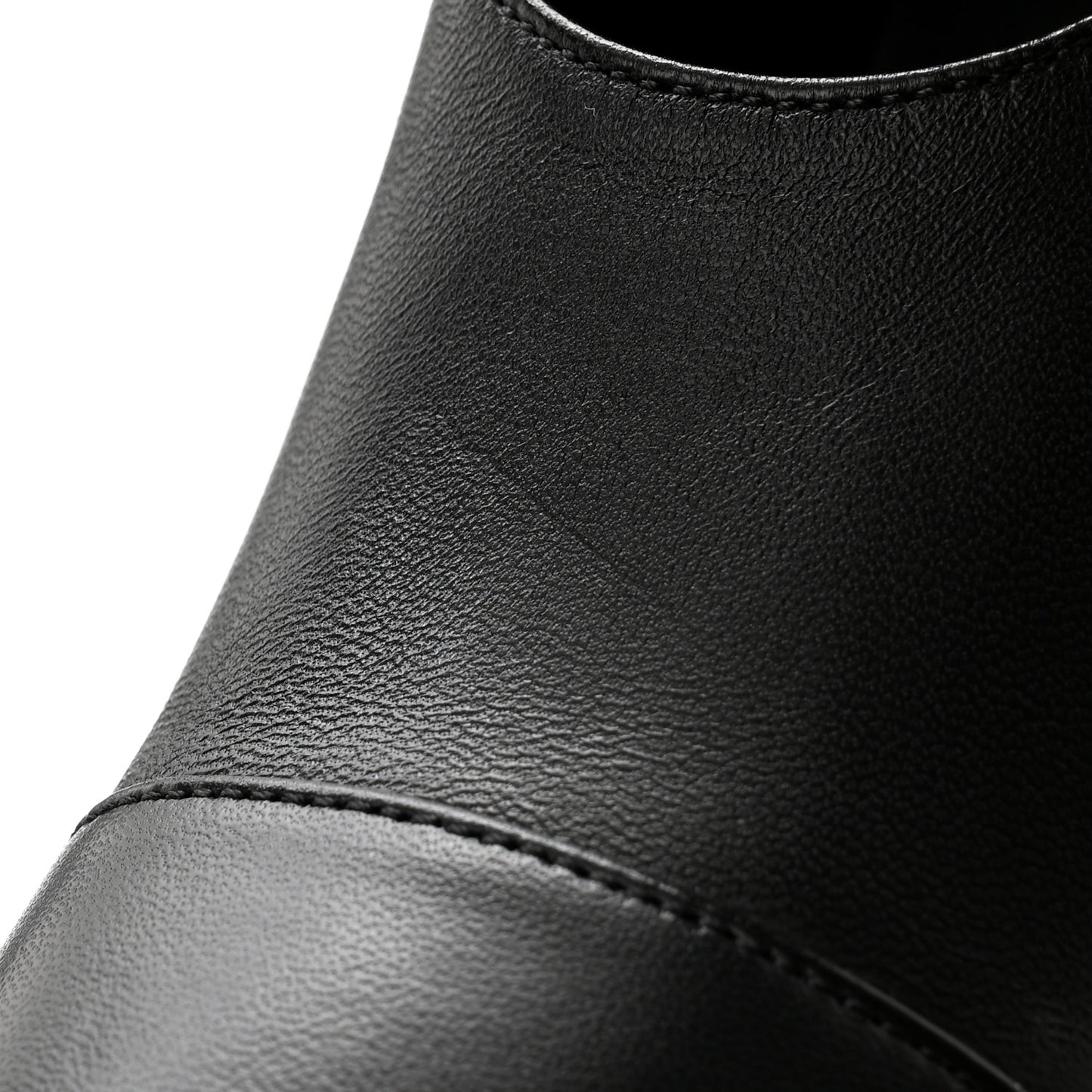 Calfskin Pin Buckle Knee High Boots 37 Black